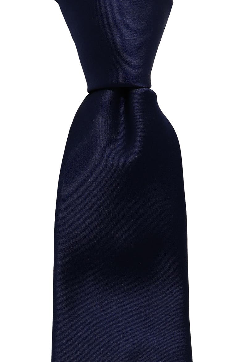 Satin Solid Tie, Alternate, color, NAVY