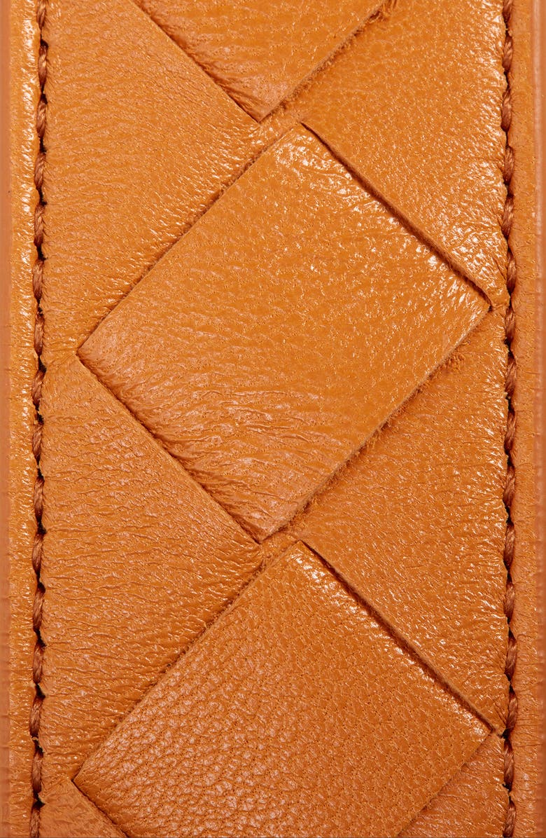Bottega Veneta Intrecciato Leather Belt, Alternate, color, Clay/ Gold