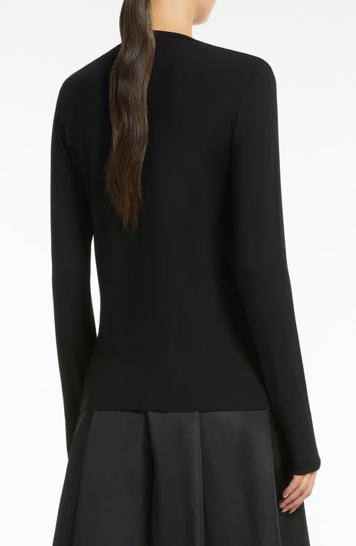 Weekend Max Mara Multie Long Sleeve Jersey Knit Top In Black