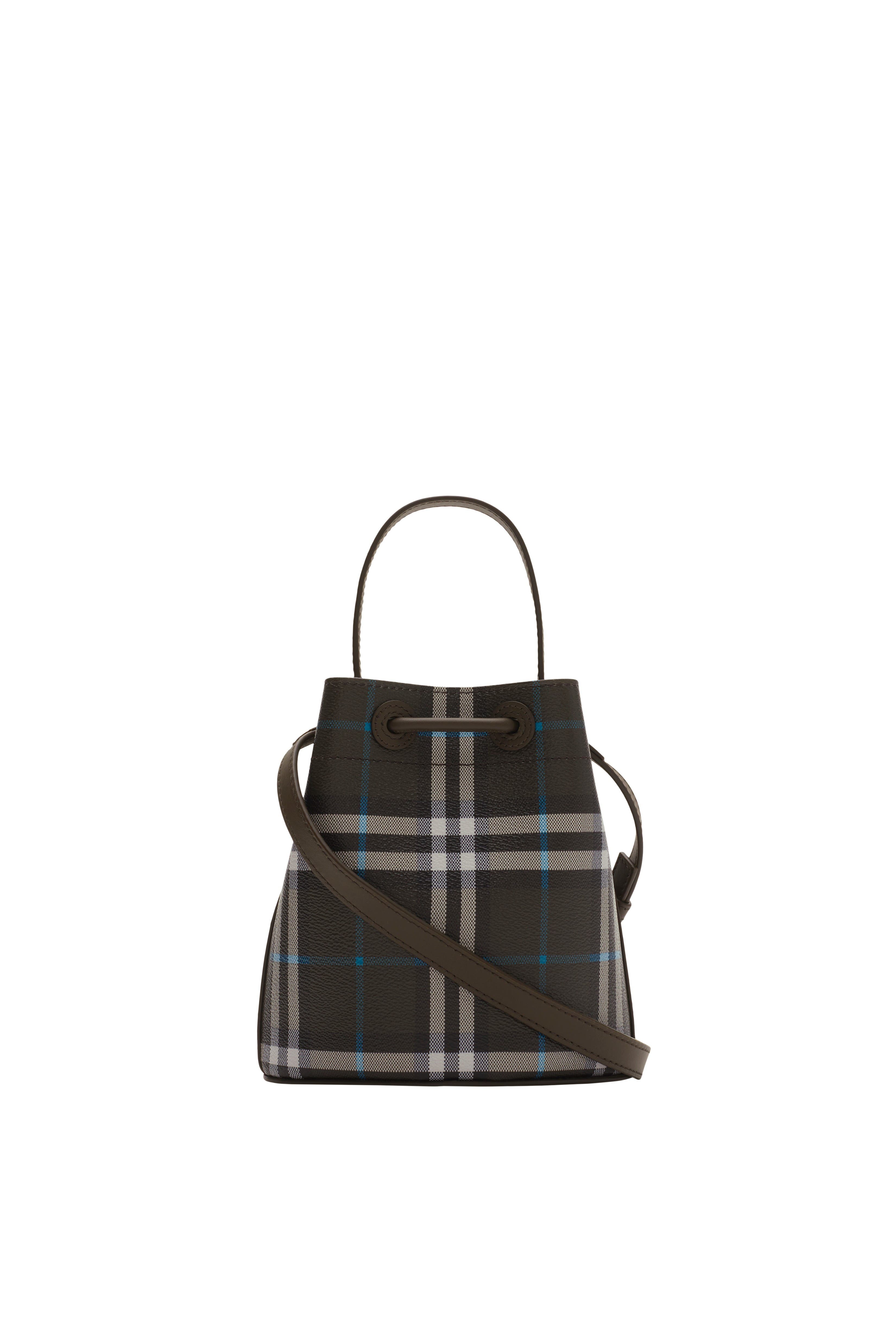 Burberry Mini Check Bucket Bag, Alternate, color, 
