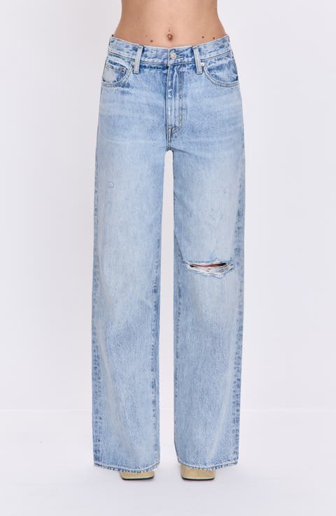 Hendrix Embellished Rivets High Waist Straight Leg Jeans