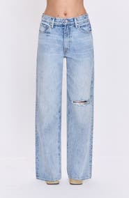 Pistola Hendrix Embellished Rivets High Waist Straight Leg Jeans