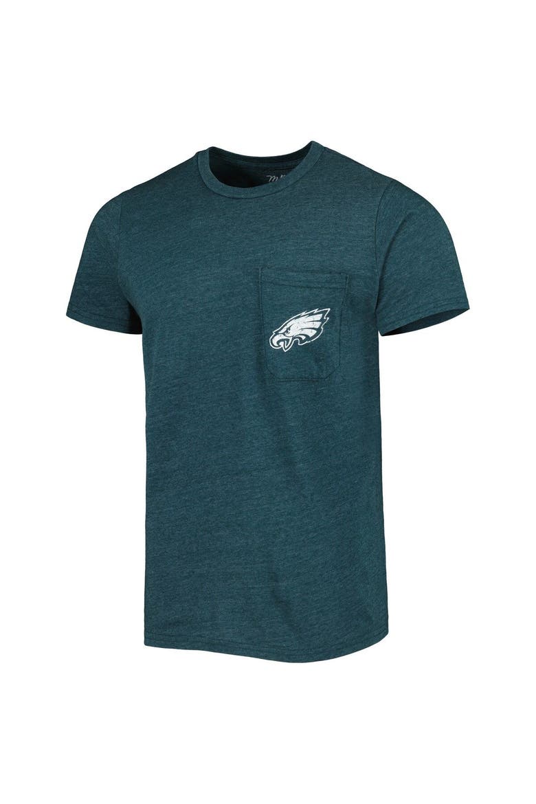 Men's Majestic Threads Midnight Green Philadelphia Eagles Tri-Blend Pocket T-Shirt, Alternate, color, Green