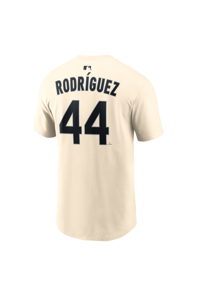 Men's Nike Julio Rodríguez Natural Seattle Mariners Name & Number T-Shirt, Alternate, color, Natural
