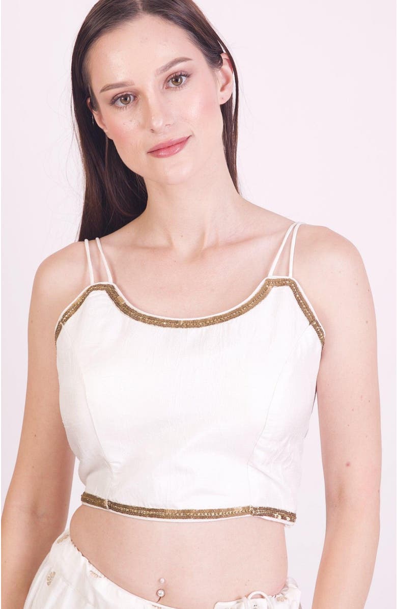 RAAS Neve Sequins Embroidered Blouse, Main, color, White