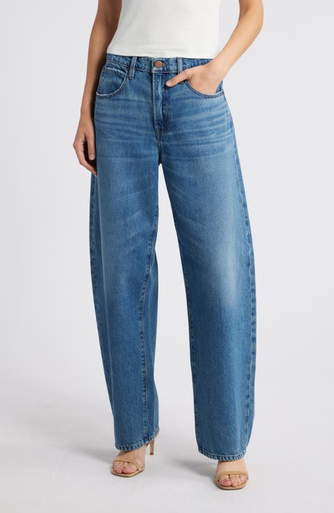 Low Slung Barrel Leg Jeans