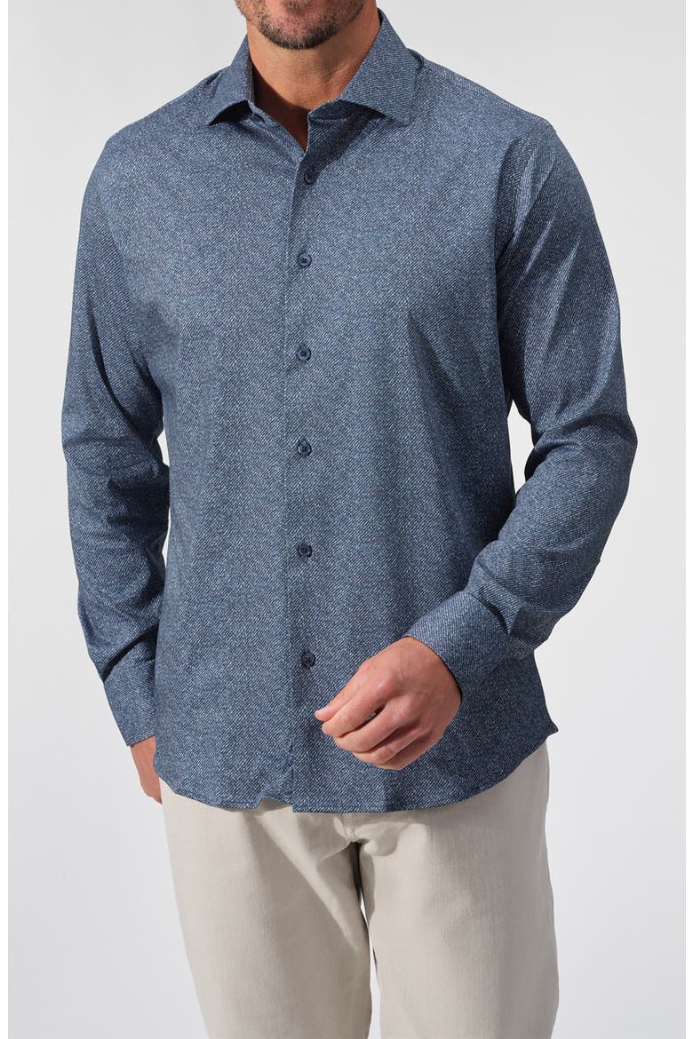 Dynamic Comfort Twill Look Jersey Shirt, Alternate, color, NAVY