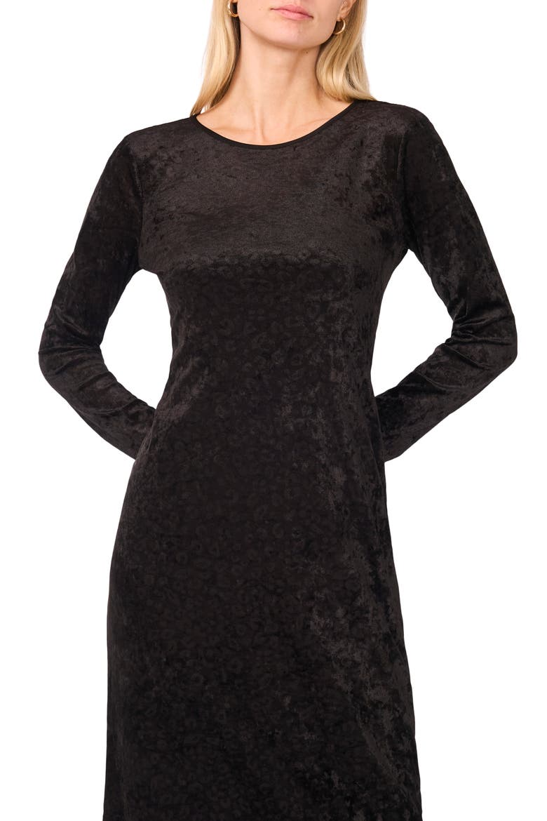 Long Sleeve Velvet Dress, Alternate, color, RICH BLACK