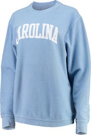 PRESSBOX Women's Pressbox Carolina Blue North Carolina Tar Heels Comfy Cord Vintage Wash Basic Arch Pullover Sweatshirt