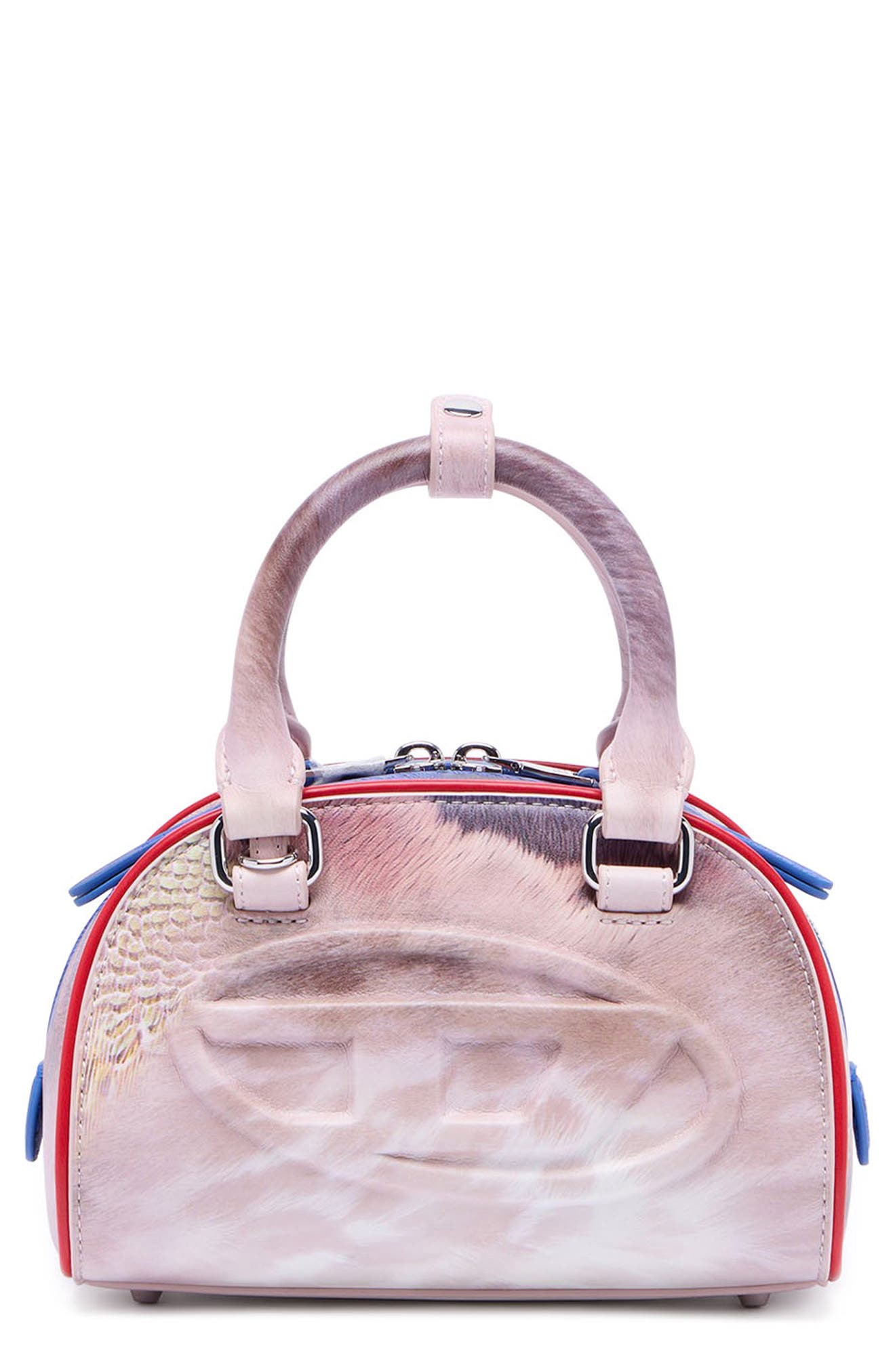 DIESEL<sup>®</sup> Mini 1DR Dome Faux Leather Bowling Bag, Main, color, Pink