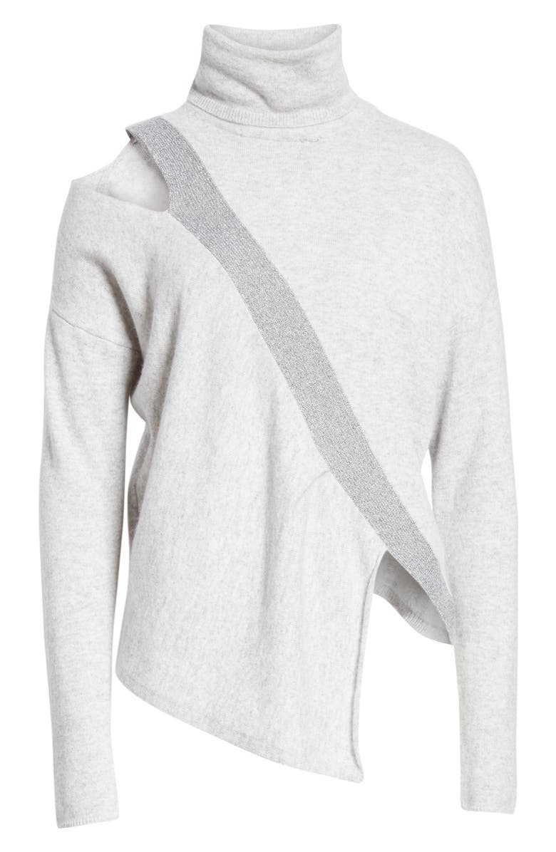 Brochu Walker Fae Cold Shoulder Asymmetrical Cashmere Blend Sweater, Alternate, color, 