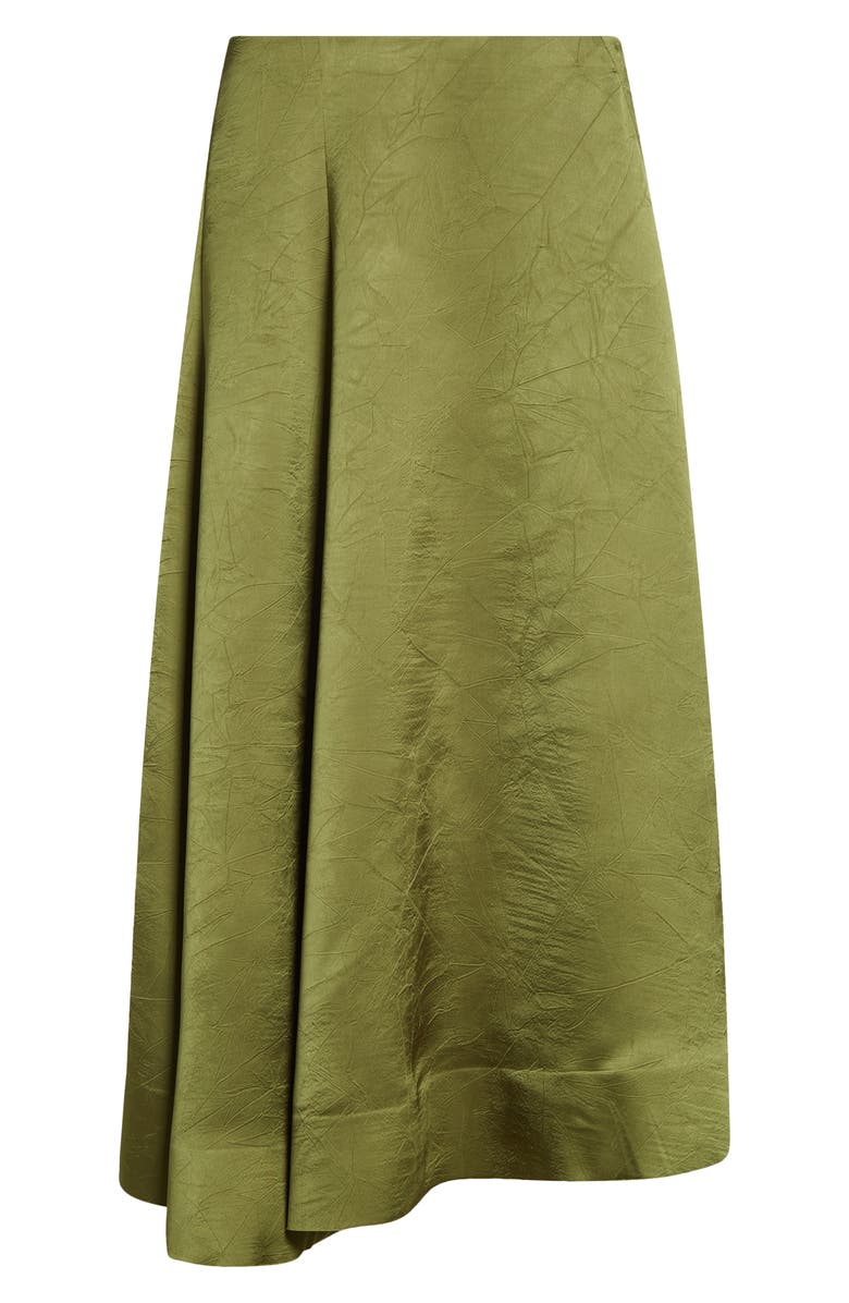 Vince Asymmetric Pleat Satin Skirt, Alternate, color, Herbaria