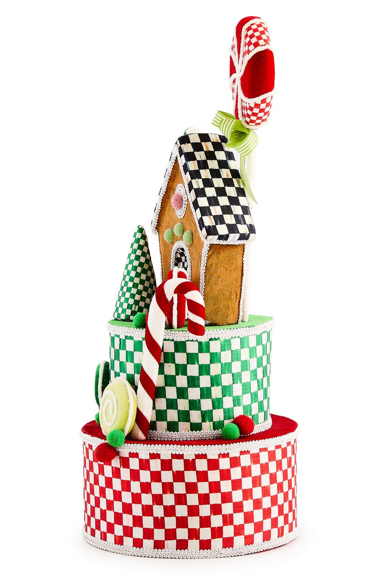 MACKENZIE CHILDS Check It Out Gingerbread Fabric Tree Topper, Alternate, color, Red