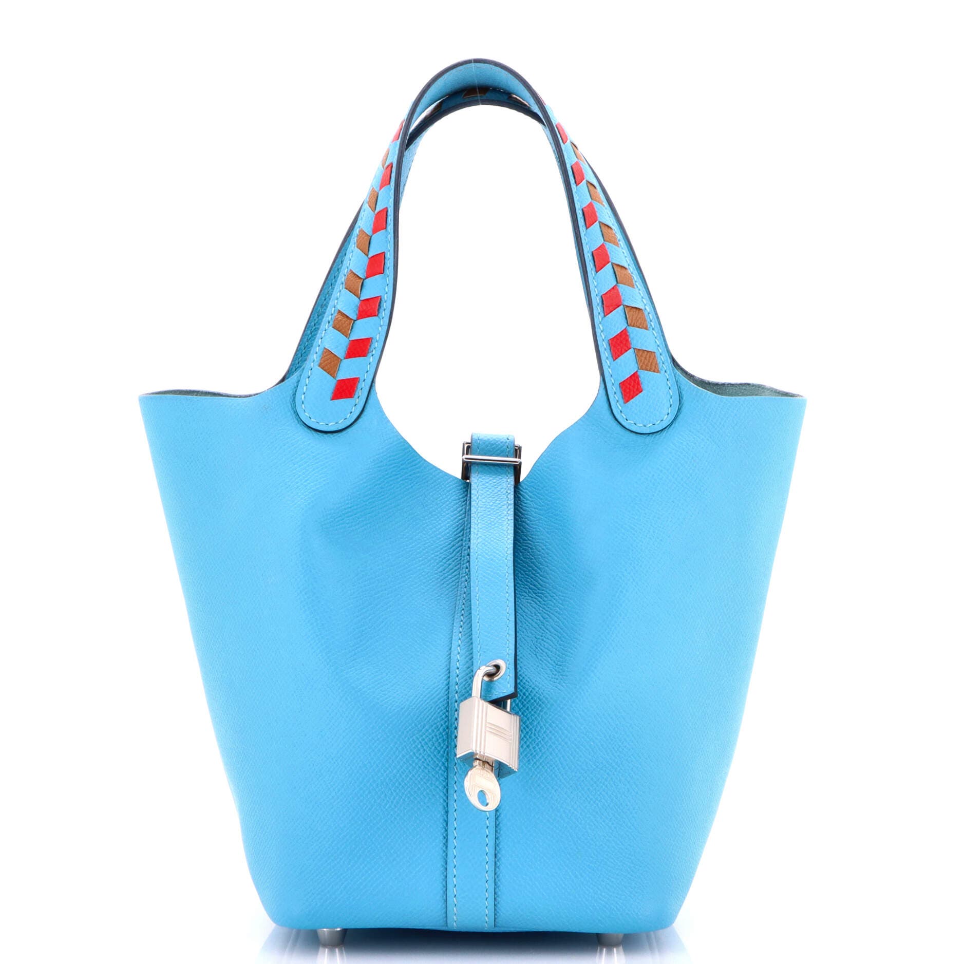 Picotin Lock Bag Tressage Epsom PM, Main, color, Blue