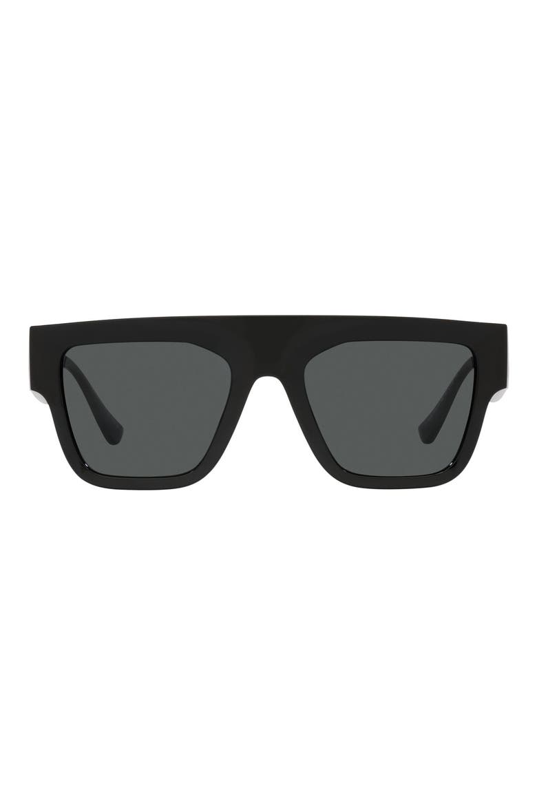 53mm Square Sunglasses, Main, color, BLACK