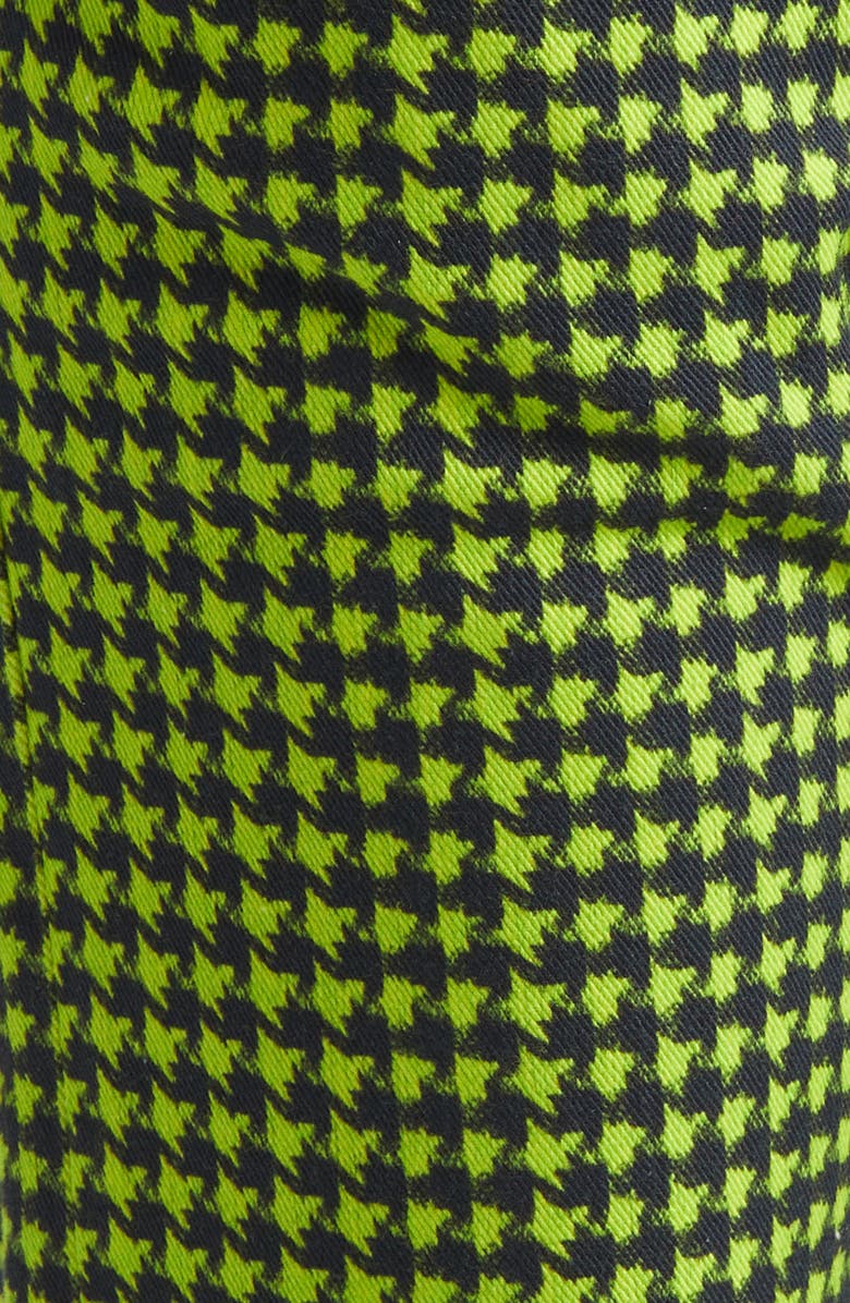 R13 Boy Straight Leg Crop Jeans, Alternate, color, Neon Green Houndstooth