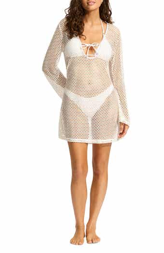 Seafolly Mesh Effect Long Sleeve Cover-Up Dress