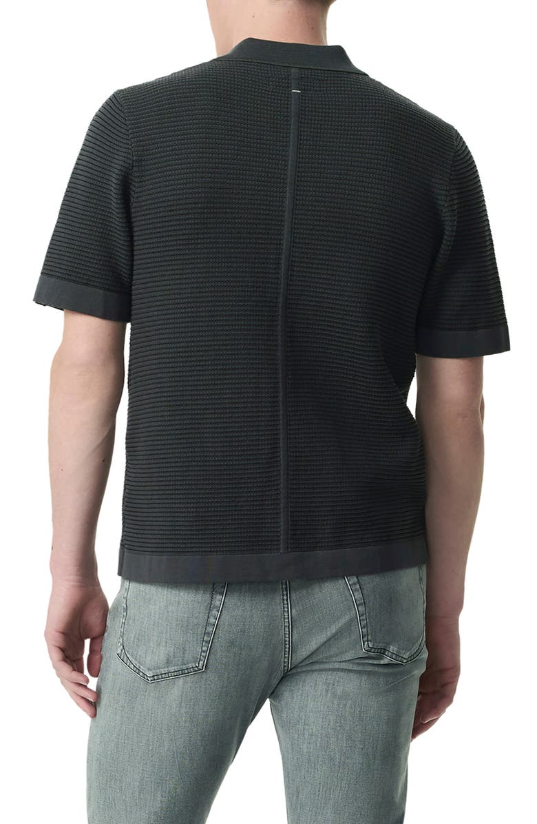 rag & bone Harvey Jacquard Stripe Knit Short Sleeve Button-Up Shirt, Alternate, color,