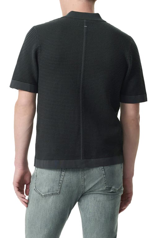 RAG & BONE RAG & BONE HARVEY JACQUARD STRIPE KNIT SHORT SLEEVE BUTTON-UP SHIRT