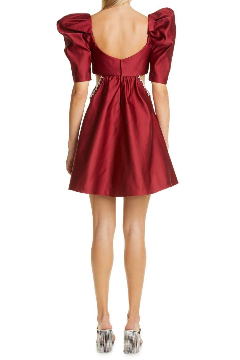 Sculpted Sleeve Cutout Dress, Alternate, color, OXBLOOD