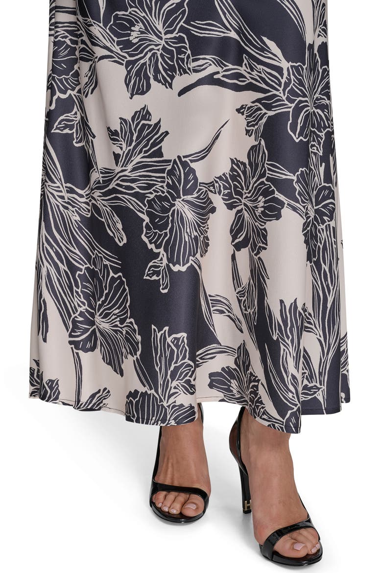Floral Print Maxi Dress, Alternate, color, MARINE/ VANILLA