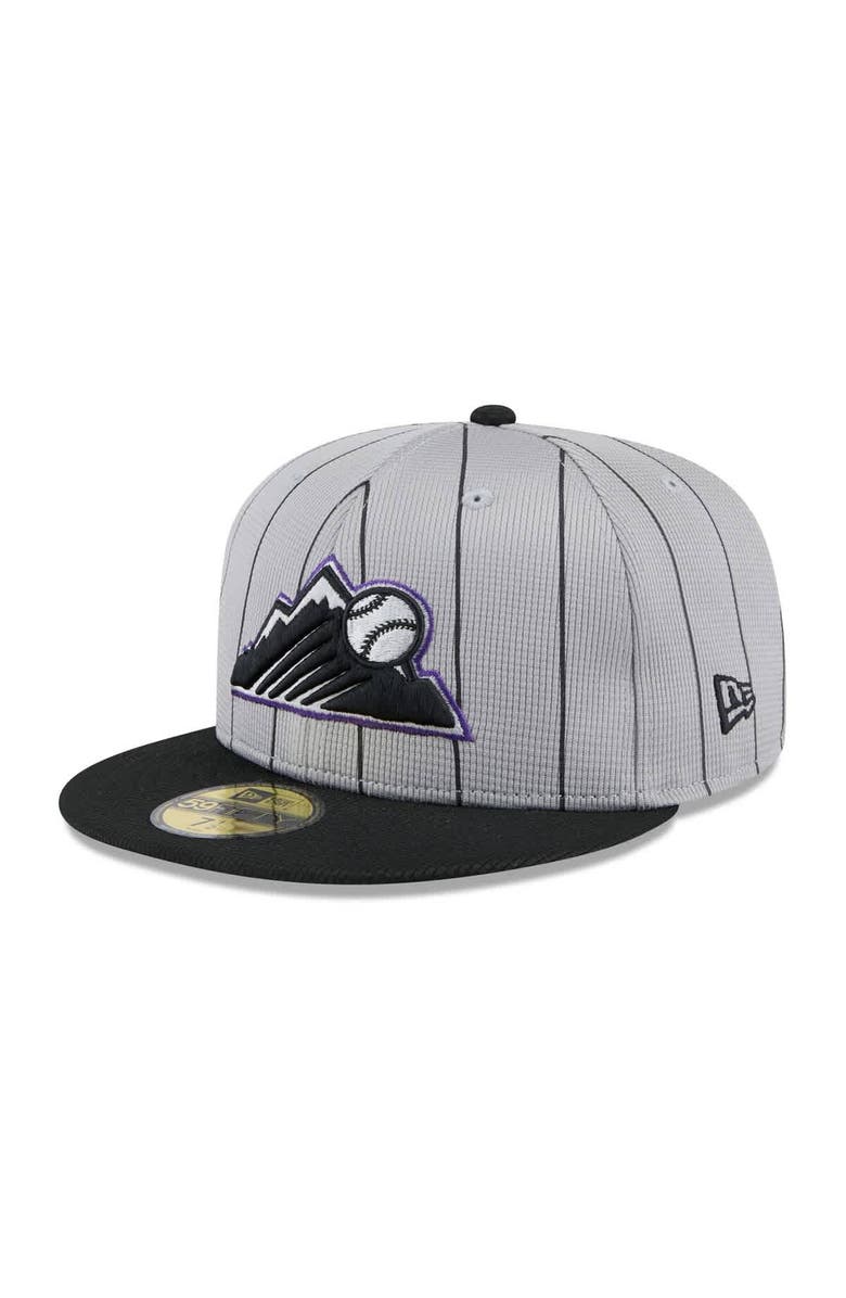 New Era Men's New Era  Gray/Black Colorado Rockies 2025 Batting Practice 59FIFTY Fitted Hat, Alternate, color, 