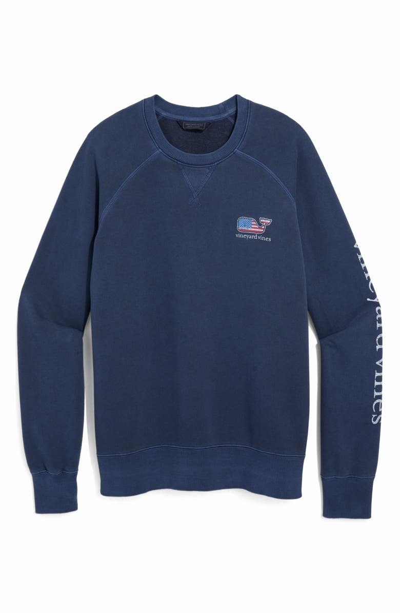 vineyard vines Whale Logo Raglan Terry Sweatshirt, Alternate, color, 