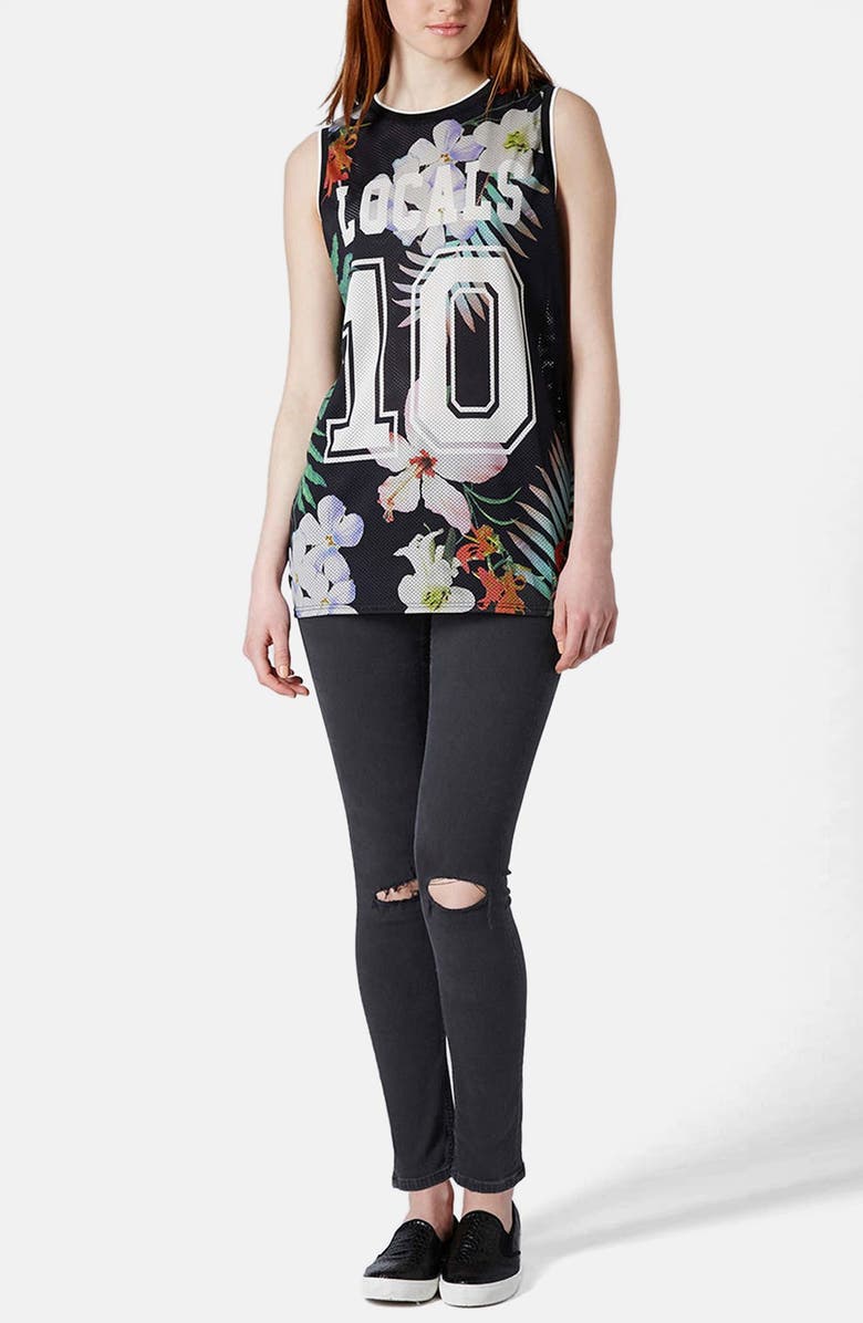 Topshop Moto 'Jamie' Ripped High Rise Ankle Skinny Jeans, Alternate, color, 
