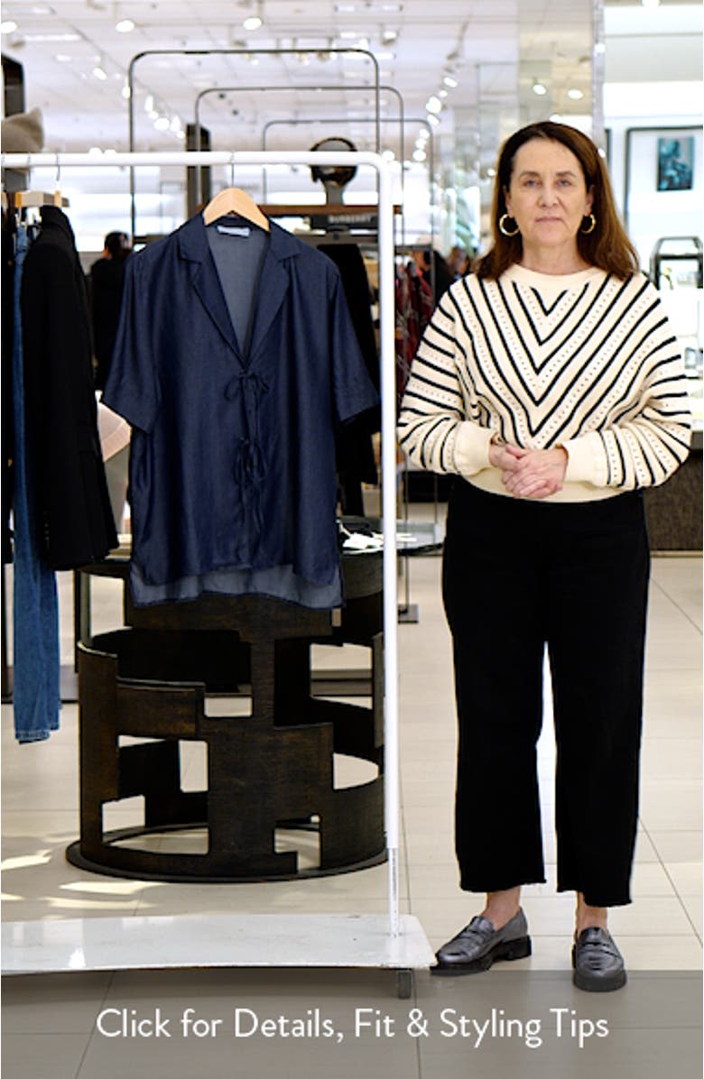 Aaliyah Tie Front Chambray Top, sales video thumbnail