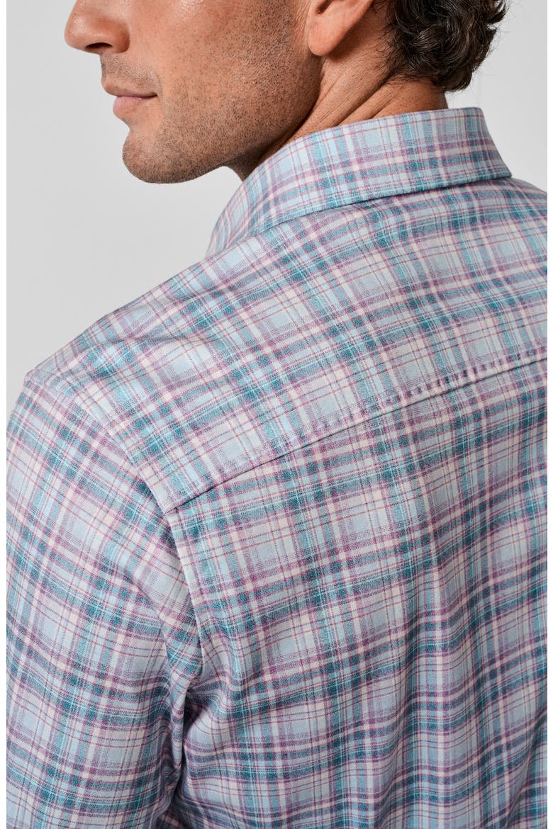 Plaid Knit Sport Shirt, Alternate, color, MERLOT/ BLUE