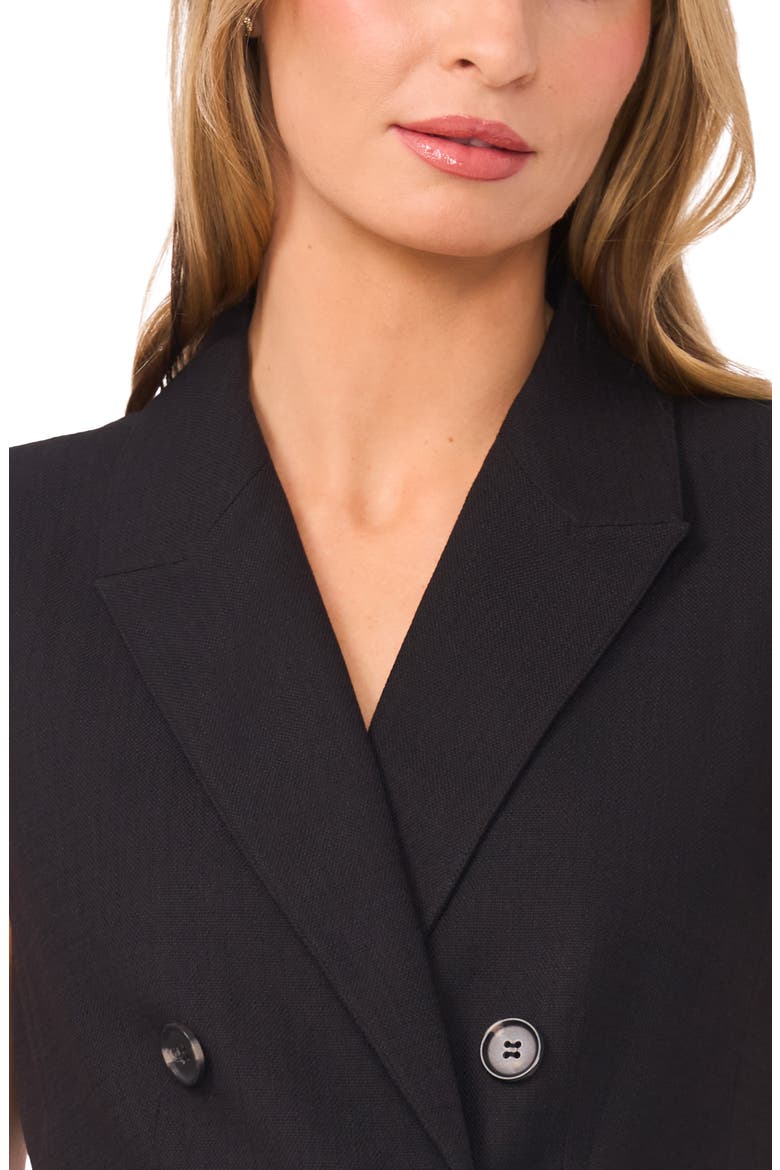 Cadence Double Breasted Vest, Alternate, color, RICH BLACK