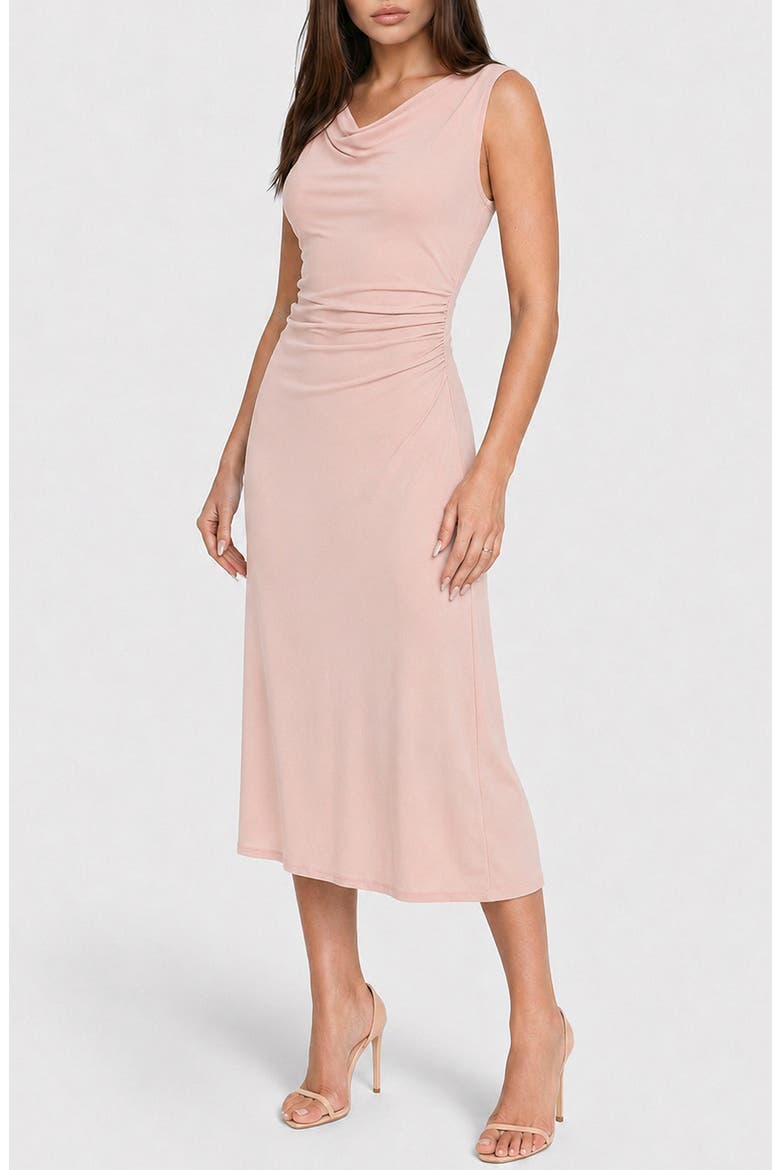 Sleeveless Midi Dress, Alternate, color, ROSE