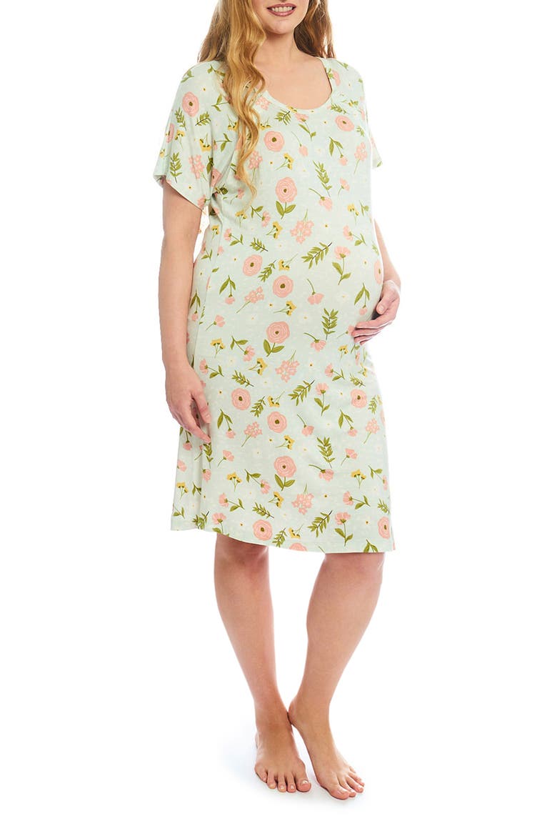 Rosa Maternity/Nursing Hospital Gown, Main, color, CARNATION
