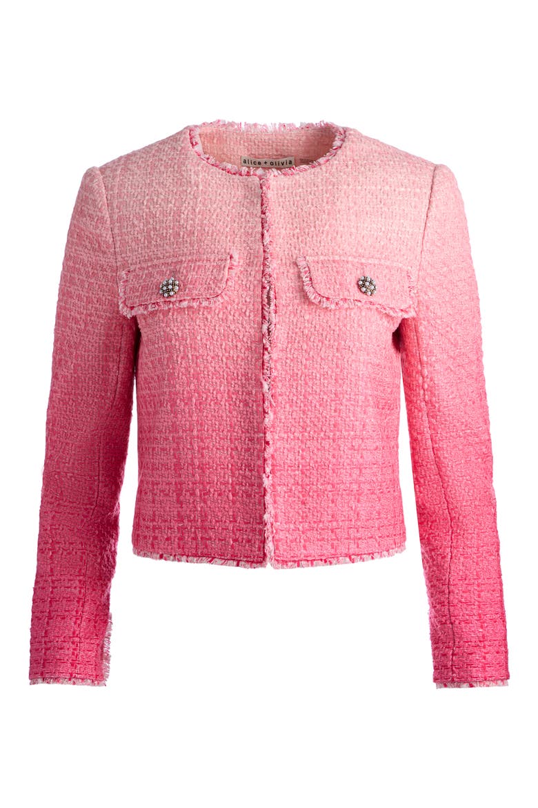Dumont Fringe Trim Ombré Tweed Jacket (Women) | Nordstrom