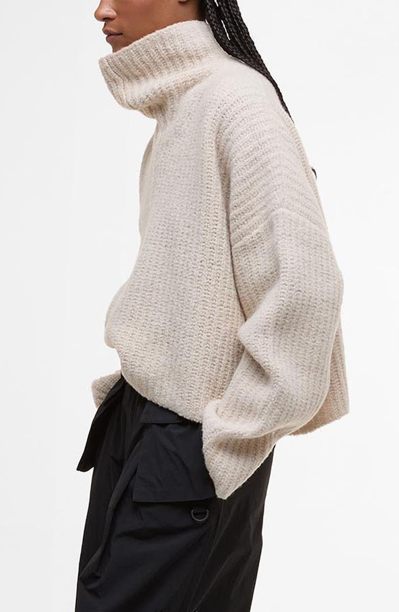 Barbour Imelda Oversize Merino Wool Blend Funnel Neck Sweater, Alternate, color, Aran