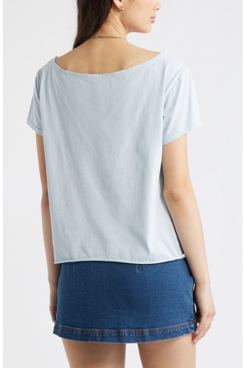 Relaxed Fit Boat Neck Cotton T-Shirt, Alternate, color, BLUE BIRD