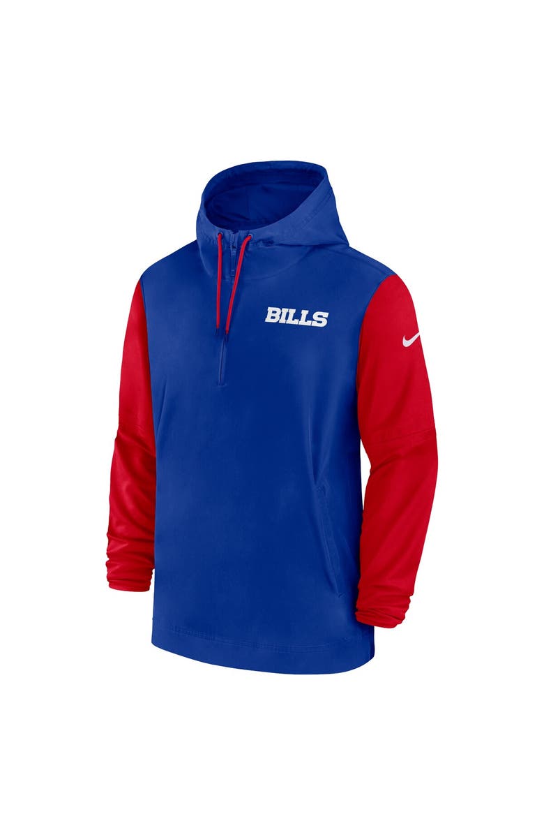 Nike Men's Nike Royal/Red Buffalo Bills 2024/25 Sideline Pre-Game Player 1/2-Zip Hoodie Jacket, Alternate, color, Royal