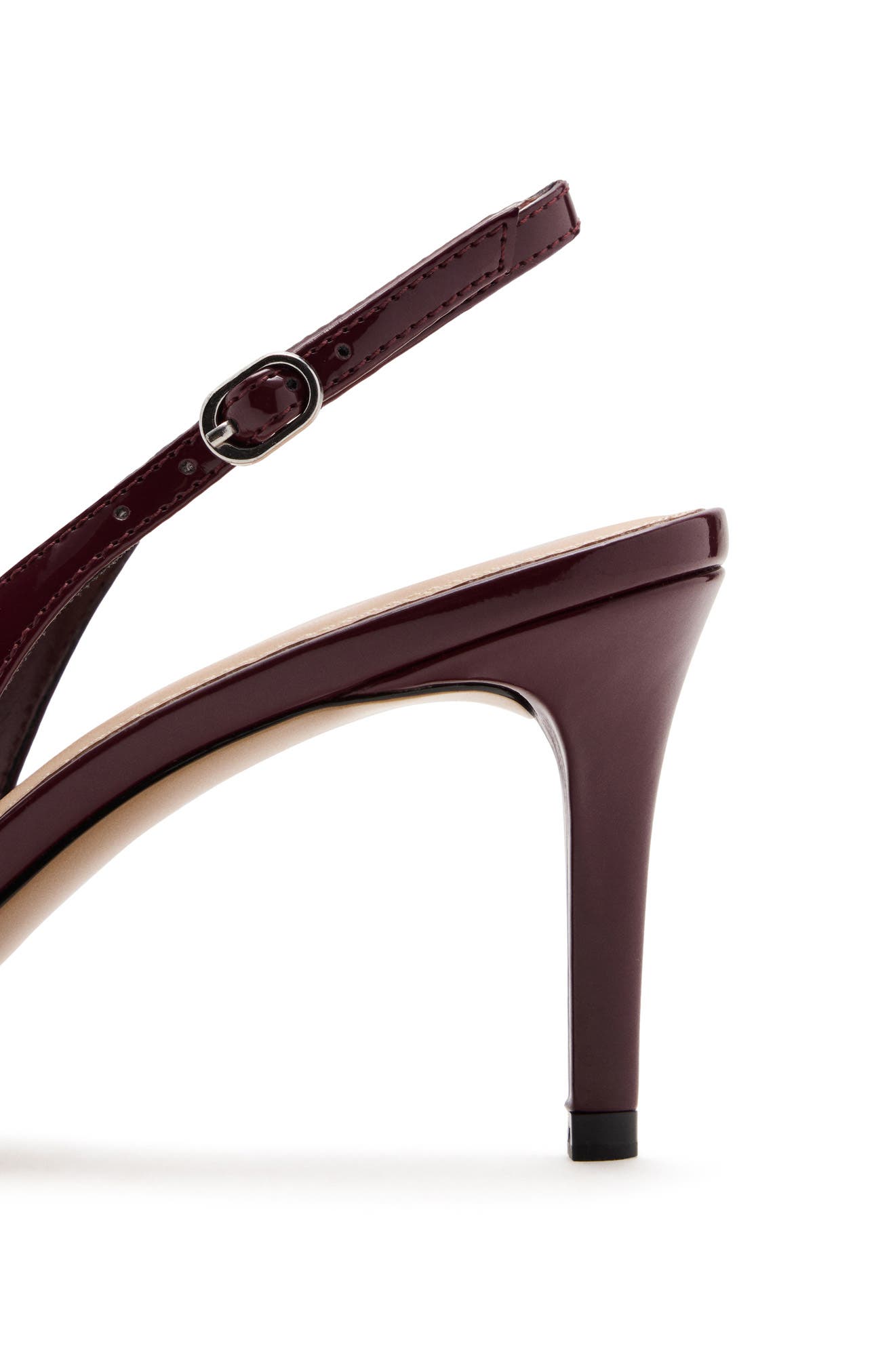 Patent Leather Pointed Toe Slingback Pump, Alternate, color, BURGUNDY