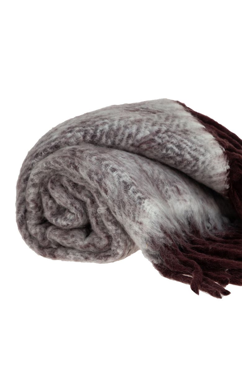 PARKLAND COLLECTION Nagar Transitional Purple 52" x 67" Woven Handloom Throw Blanket, Alternate, color, Purple