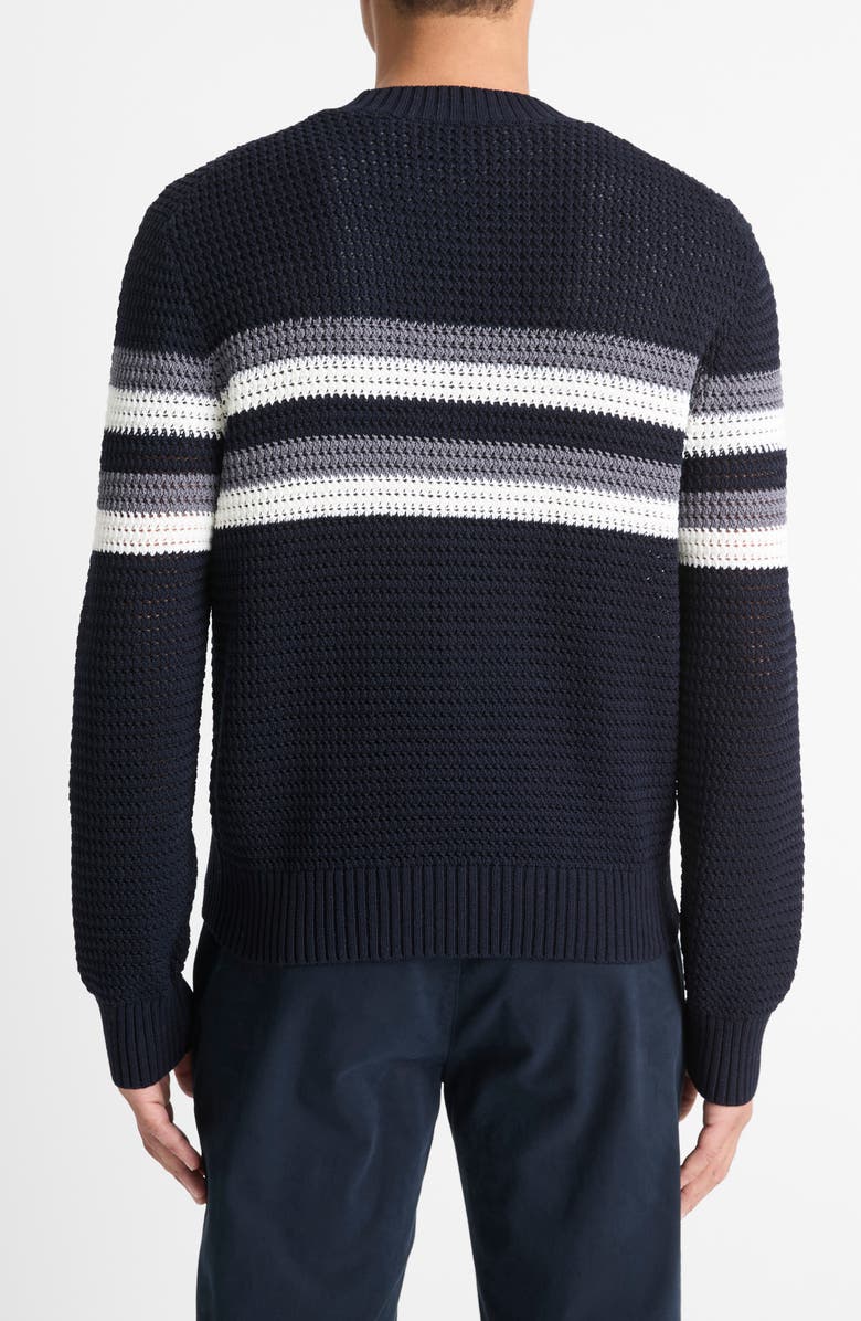 Vince Crafted Textured Chest Stripe Sweater, Alternate, color,