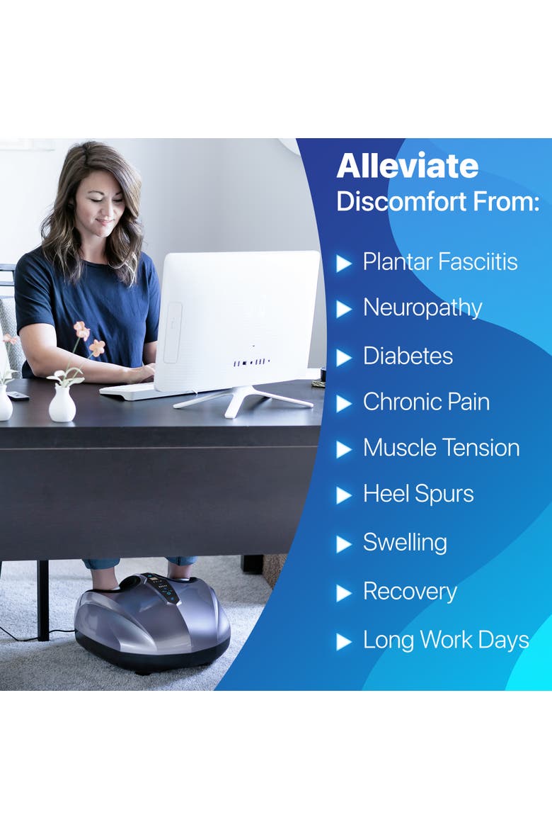 Shiatsu Foot Massager with Heat - 5 Settings, Alternate, color, Charcoal
