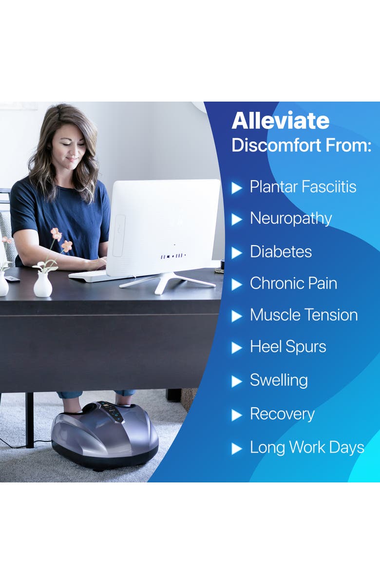 MIKO Shiatsu Foot Massager with Heat - 5 Settings, Alternate, color, Charcoal