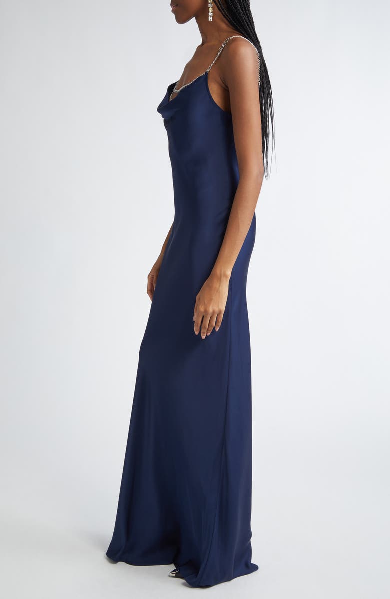 Rabanne Jeweled Cowl Neck Satin Gown, Alternate, color, 