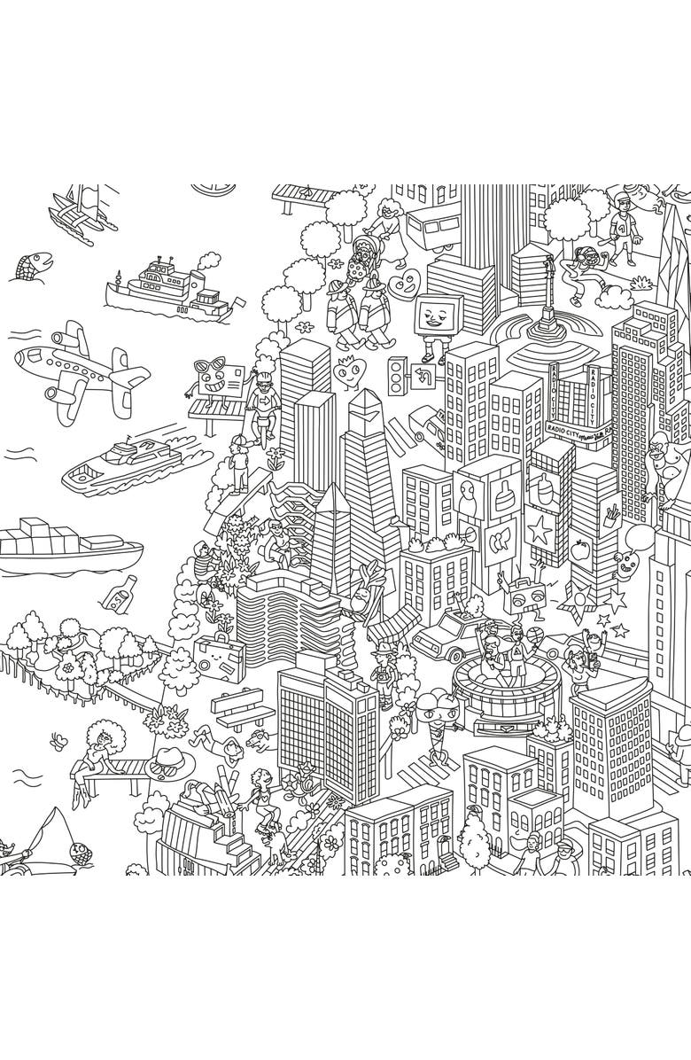 OMY Giant coloring poster NY, Alternate, color, Red