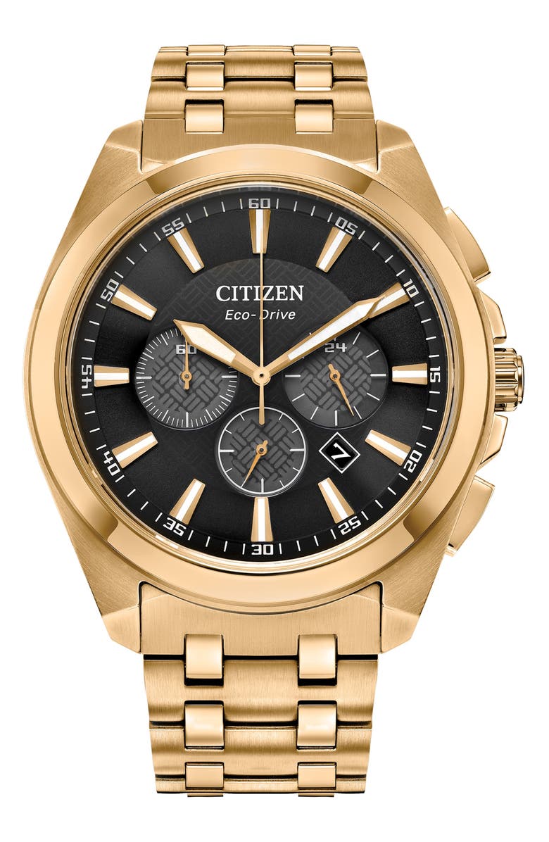 Citizen Peyten Eco-Drive Chronograph Bracelet Watch, 41mm, Main, color, Gold