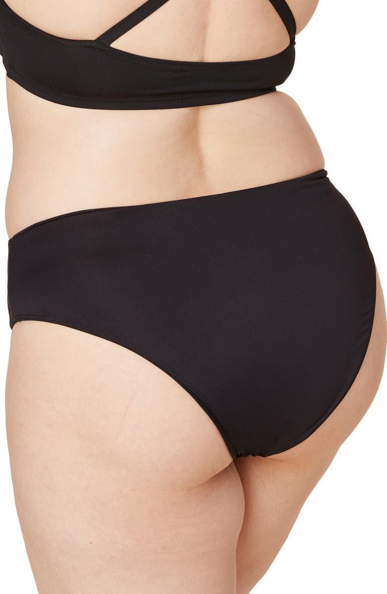 Andie The '90s High Waist Bikini Bottoms, Alternate, color, Black