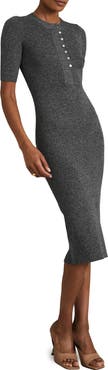 Reiss Sandy Wool Blend Rib Sweater Dress