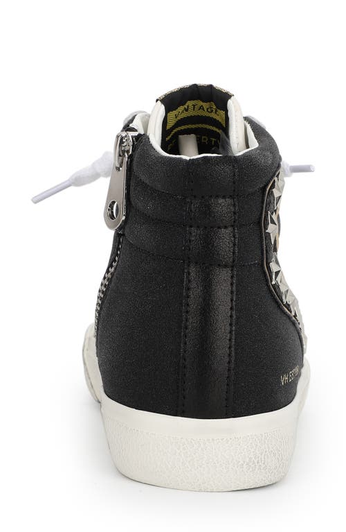 Vintage Havana Bailey High Top Sneaker In Black Glitter Multi