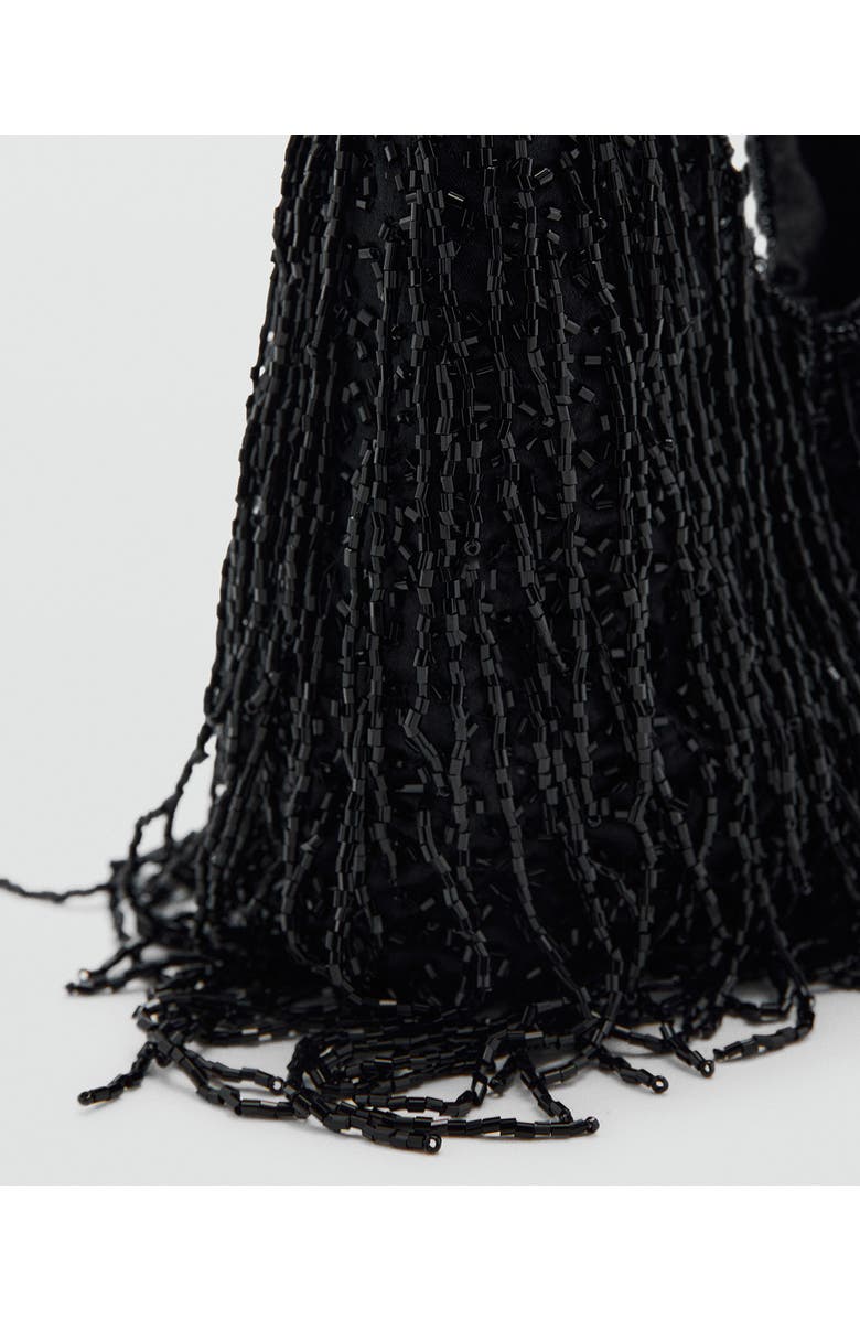 MANGO Fringed Handbag, Alternate, color, Black