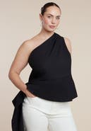 ELOQUII Asymmetrical Top With Flounce
